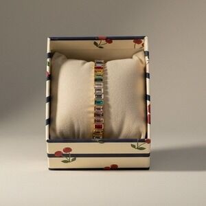 Piper K Rainbow Bracelet - Multicolor Glass Gemstones - Brand New